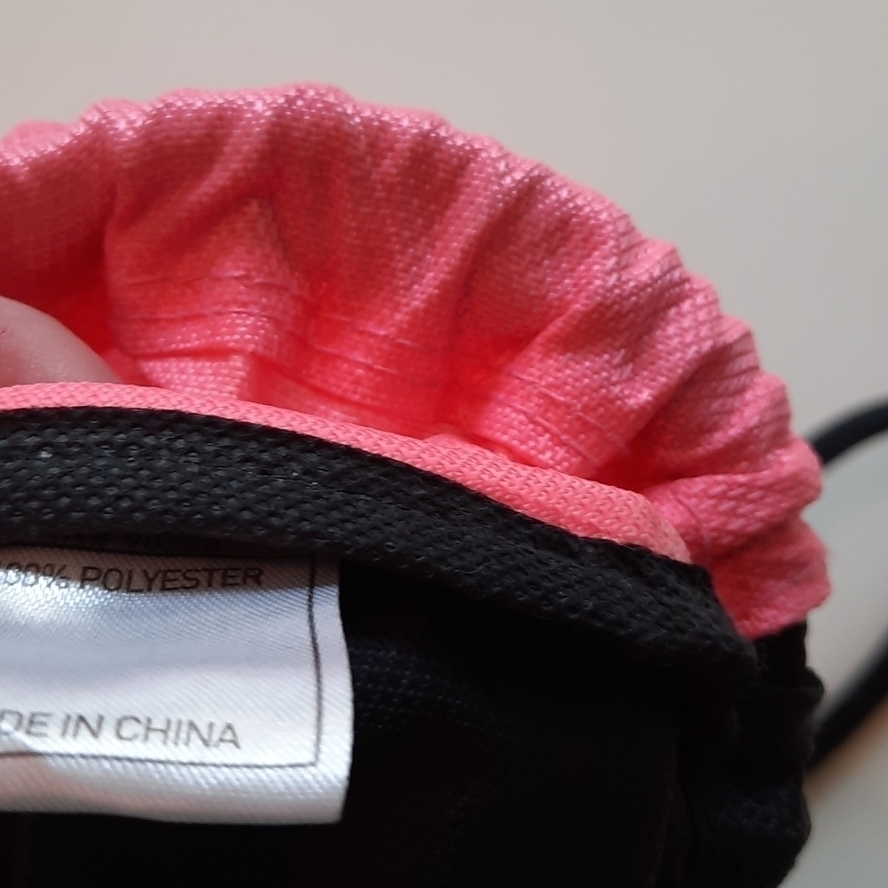 Adidas Pink Black Drawstring Gym Sack Backpack Sport Training Bag - Picture 6 of 10